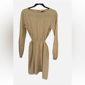 Universal Thread Beige Linen Long Sleeve Dress NWT